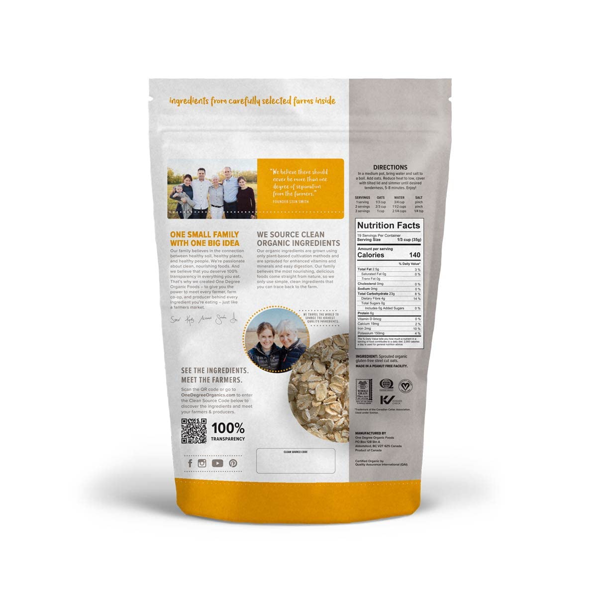 One Degree Organics Sprouted Rolled Oats — view 5